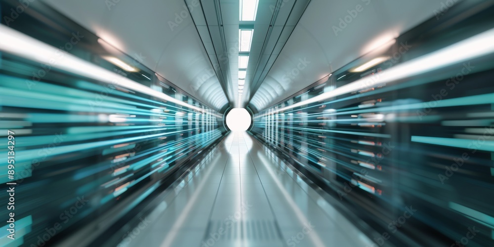 Server Room Corridor With Motion Blur Server Room Corridor With Motion Blur