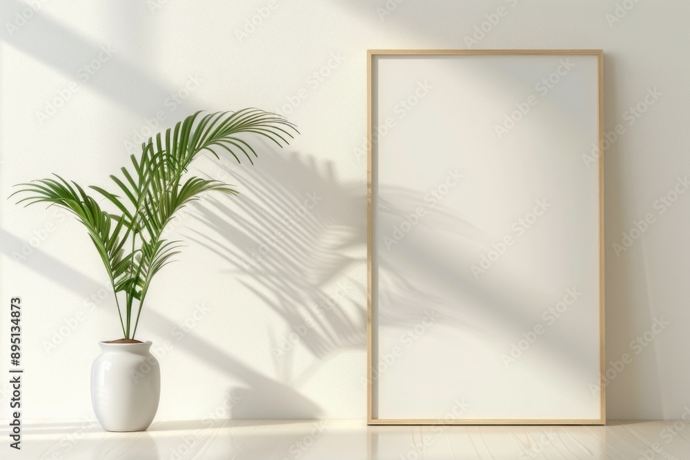 Plant and Picture Frame on Table