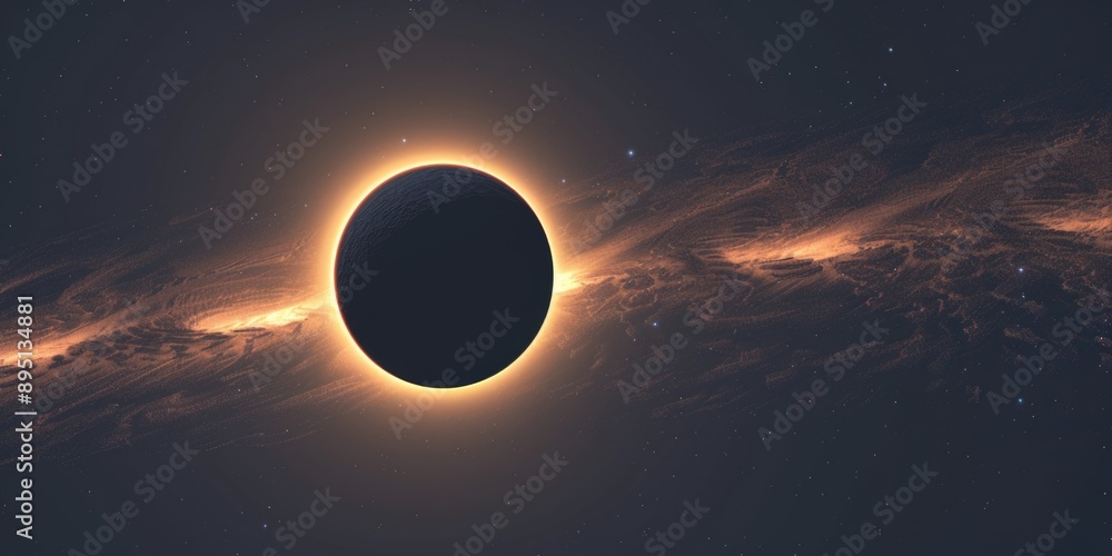 Obraz premium Black Hole in Sky with Star Background