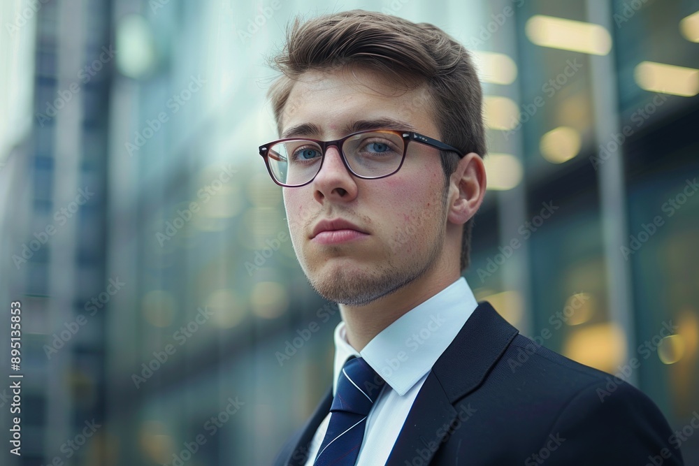 Naklejka premium A young accountant looking determined and ambitious, ready to tackle challenges financial world