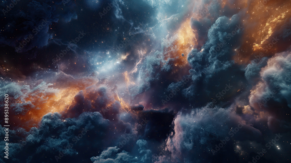 Beautiful nebula in deep space made with generative ai Beautiful nebula in deep space made with generative ai