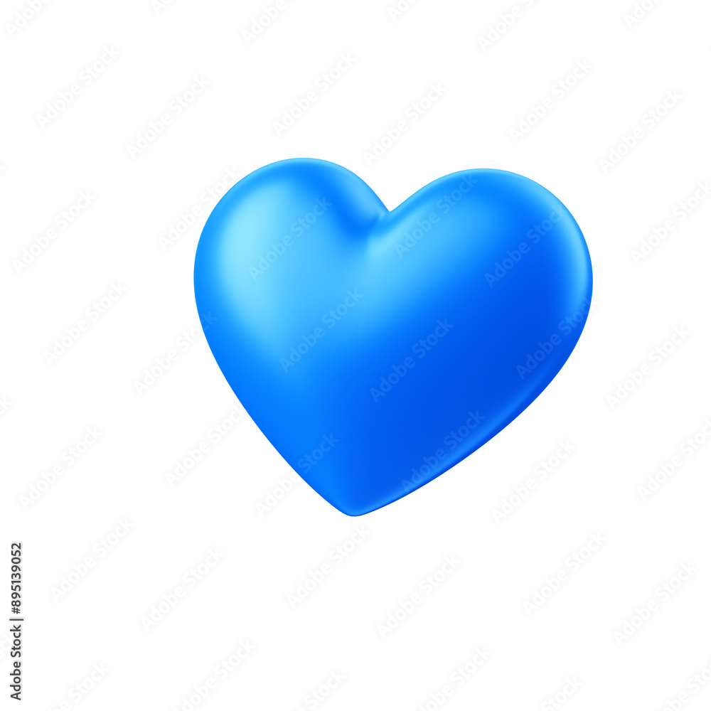 Icone de coração azul elemento 3d isolado Icone de coração azul elemento 3d isolado