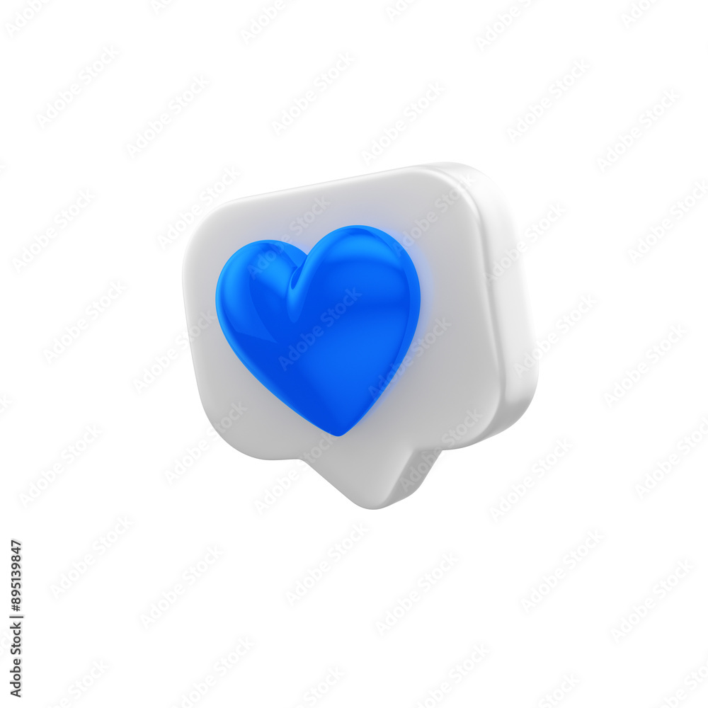 Reação de curtida azul e branco 3d render Reação de curtida azul e branco 3d render