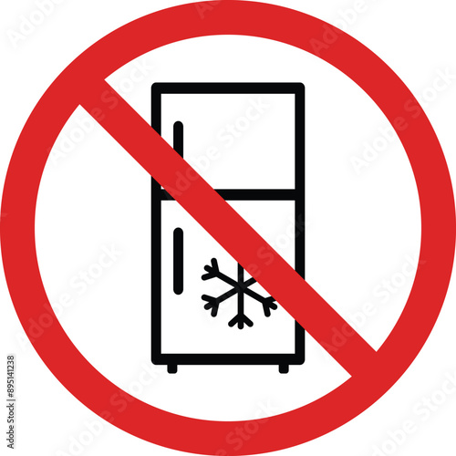 No refrigerator sign isolated on white background . Freezing not allowed sign . Do not freeze prohibited icon vector