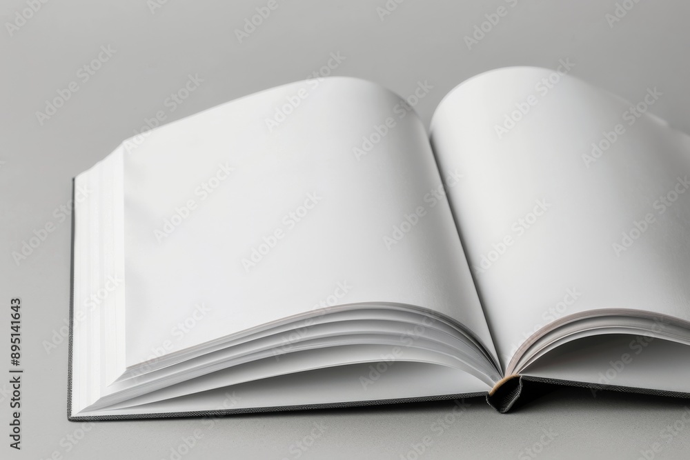 Open Blank Book on Gray Surface Open Blank Book on Gray Surface