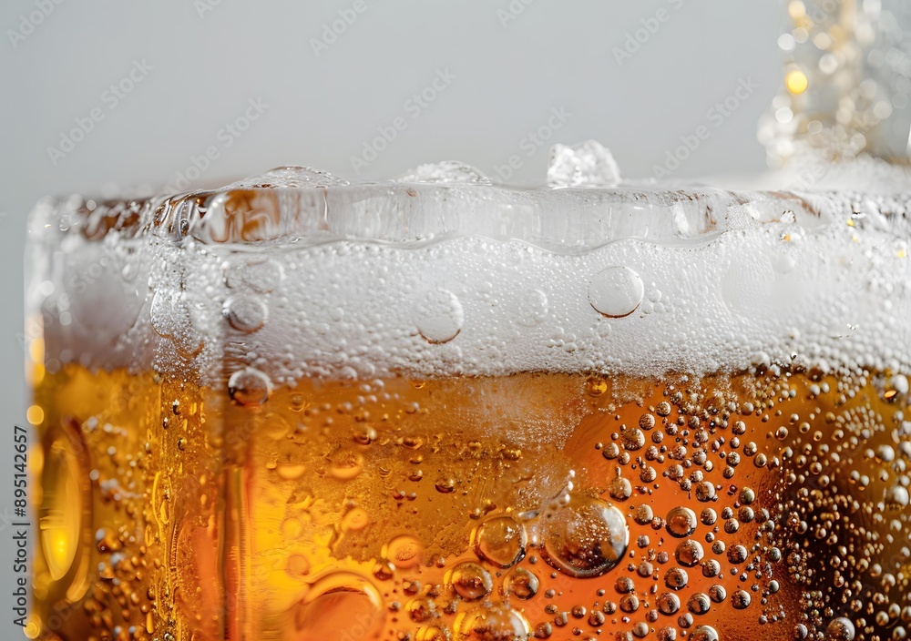 Closeup of Beer Glass with Bubbles Closeup of Beer Glass with Bubbles