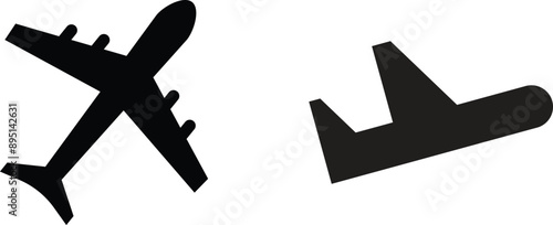 Plane icon set isolated on white background . Airplane icon set . Airport symbol . Vector illustration