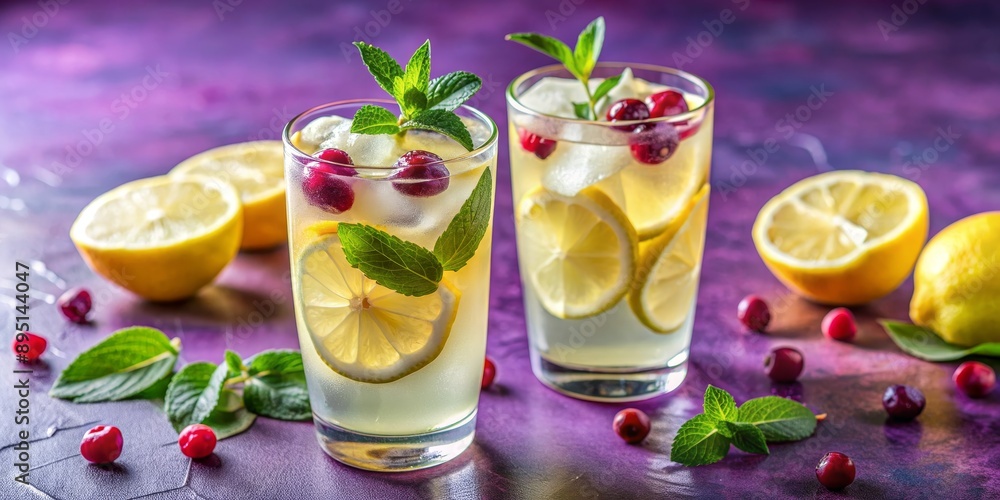 Refreshing Cranberry Lemonade with Mint and Ice, lemonade, cranberry, mint, summer drink Refreshing Cranberry Lemonade with Mint and Ice, lemonade, cranberry, mint, summer drink