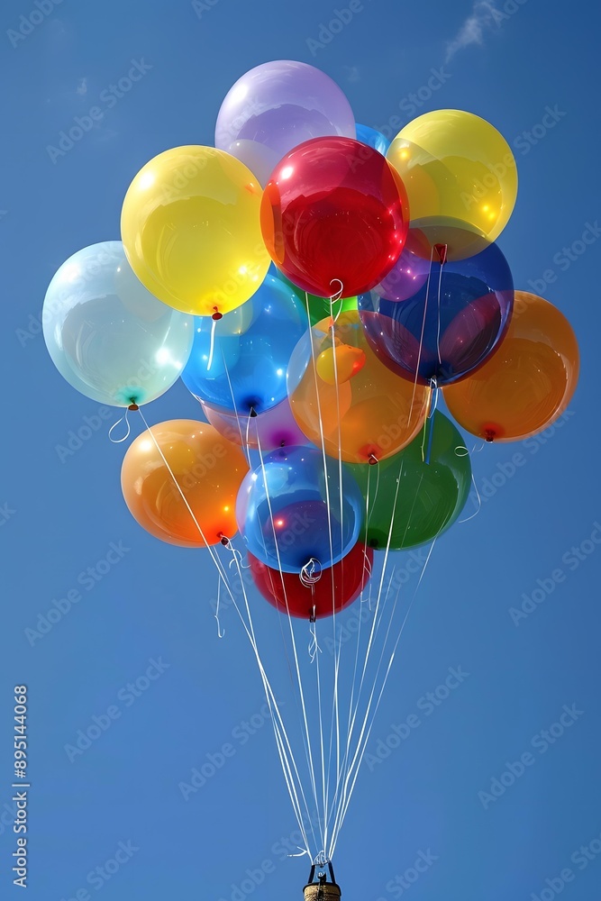 Colorful Balloons Flying High in the Blue Sky Colorful Balloons Flying High in the Blue Sky