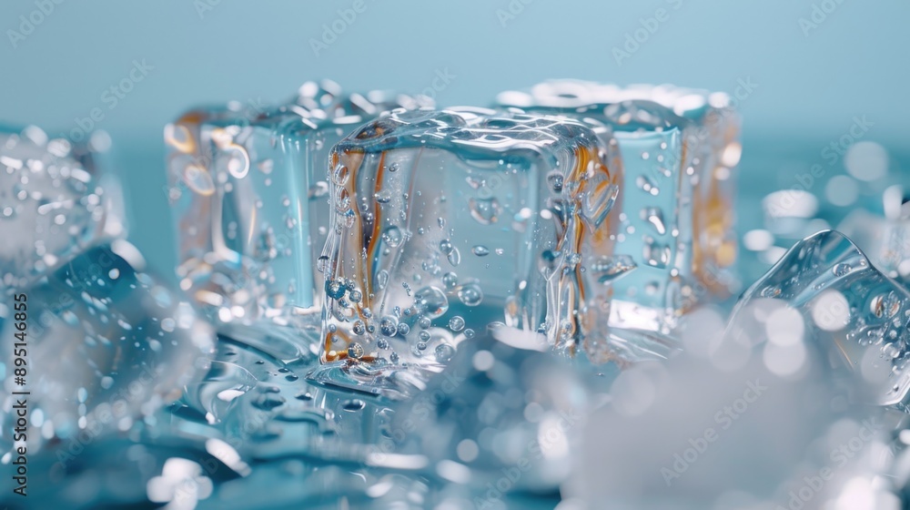 Ice Cubes on Table Ice Cubes on Table
