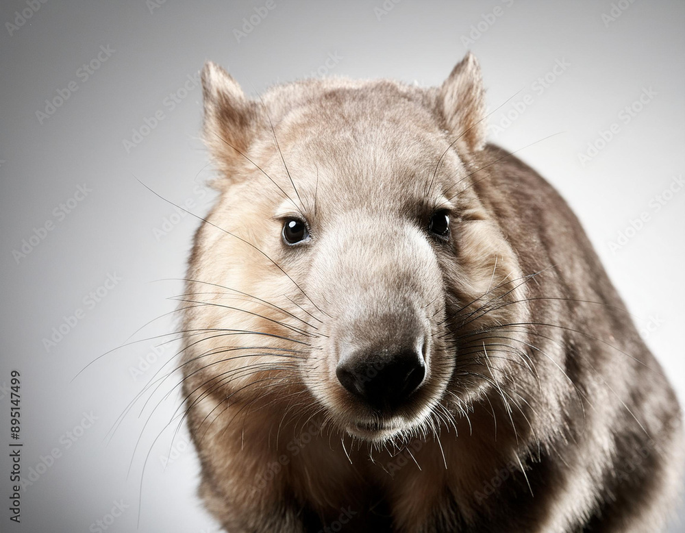 Fototapeta premium Captivating Wombat Portrait in a Professional Studio Setting