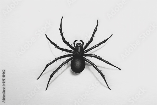 Sketch a minimalistic spider tattoo, with a focus on clean lines and simple shapes