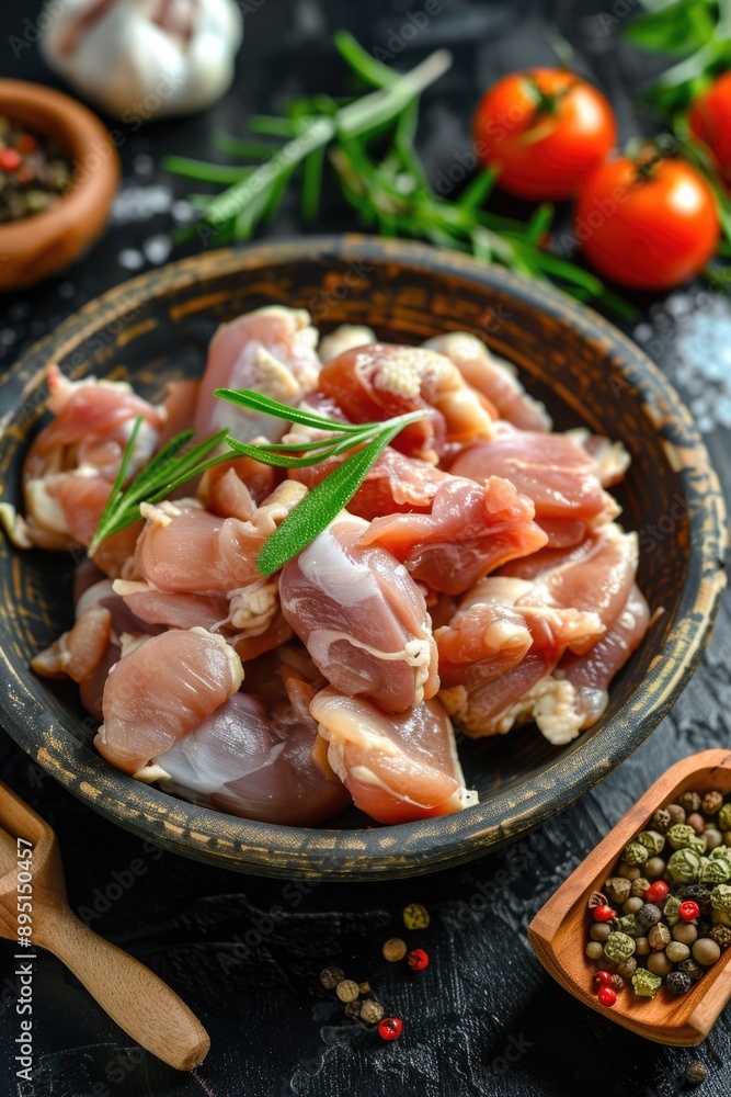 Meat and vegetable dish on table Meat and vegetable dish on table