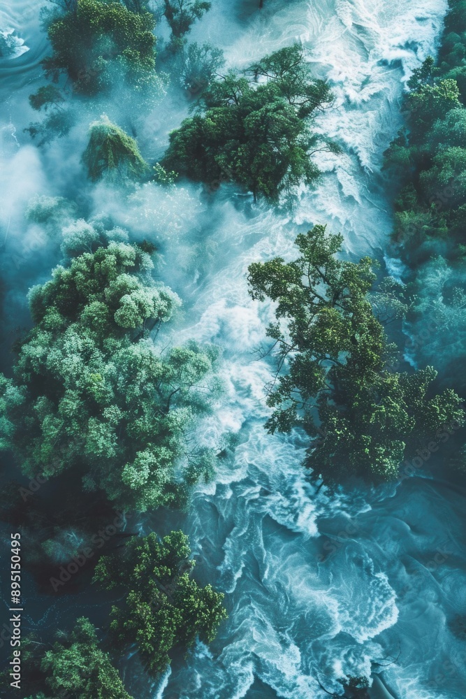 River flowing through dense greenery River flowing through dense greenery