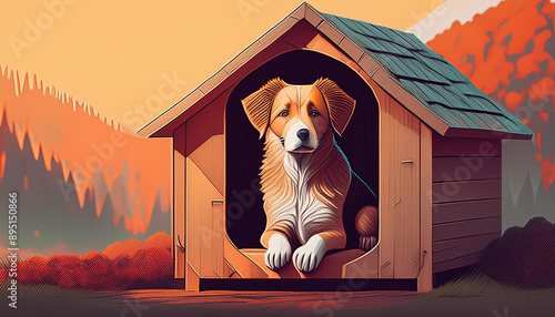 Capturing the plight of a lonely stray dog in a dog house to raise awareness for animal welf photo