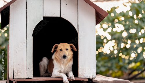 Capturing the plight of a lonely stray dog in a dog house to raise awareness for animal welf photo