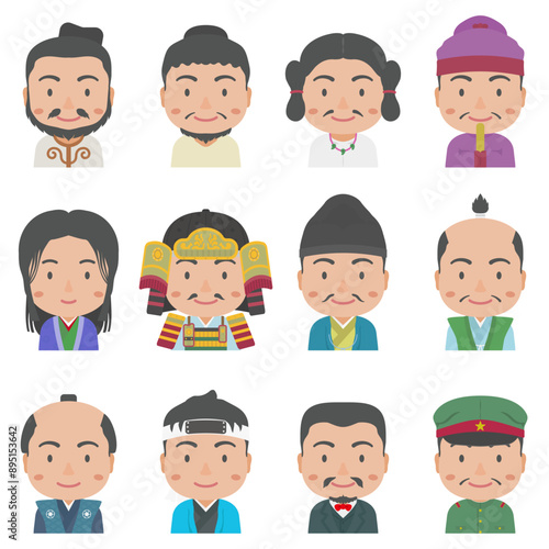 日本史の人物イラストセット