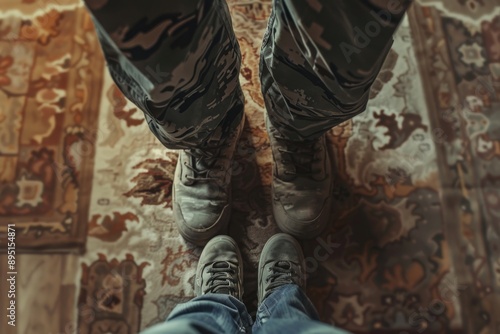 Wallpaper Mural Person Standing on Rug with Feet Up Torontodigital.ca