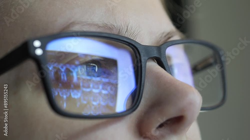 Wallpaper Mural Reflection in glasses. Female doctor reading X-ray scans MRI images. Close up. Torontodigital.ca