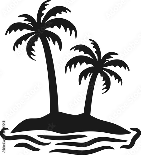 Palm Trees - Tropical Island Graphic 