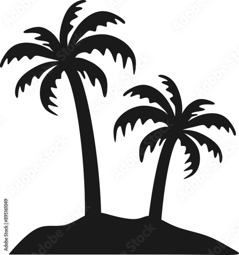 Palm Trees - Tropical Island Graphic 
