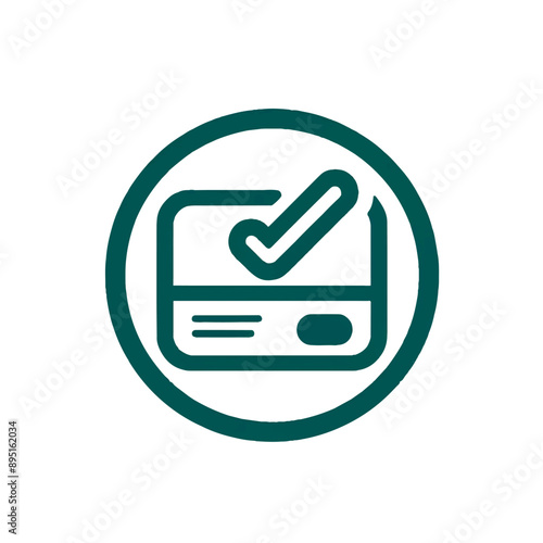 Successful verification, authorization, payment concept. Vector minimalistic icon isolated on white background