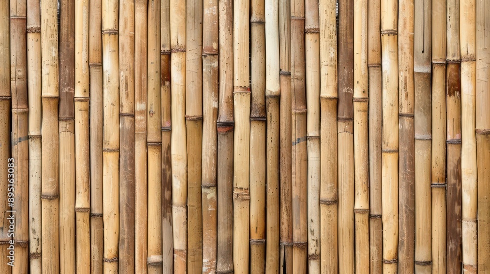 Fototapeta premium Bamboo wood texture with uniform vertical lines, ideal for backgrounds