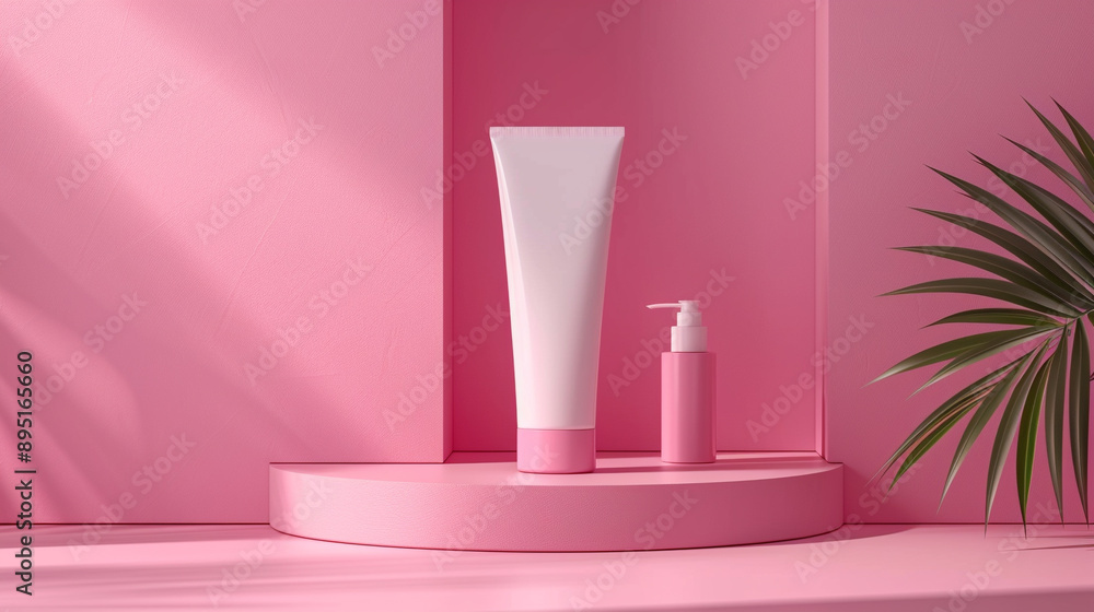 Template of a tube of sun cream on the background of presentation, cosmetics Template of a tube of sun cream on the background of presentation, cosmetics