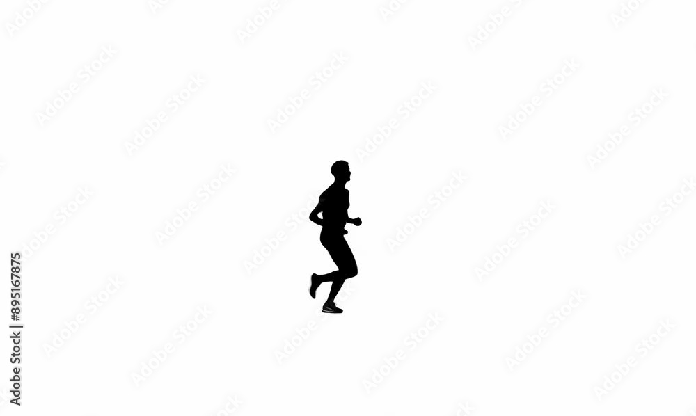 Silhouette of a running man. Isolated on white background. Silhouette of a running man. Isolated on white background.