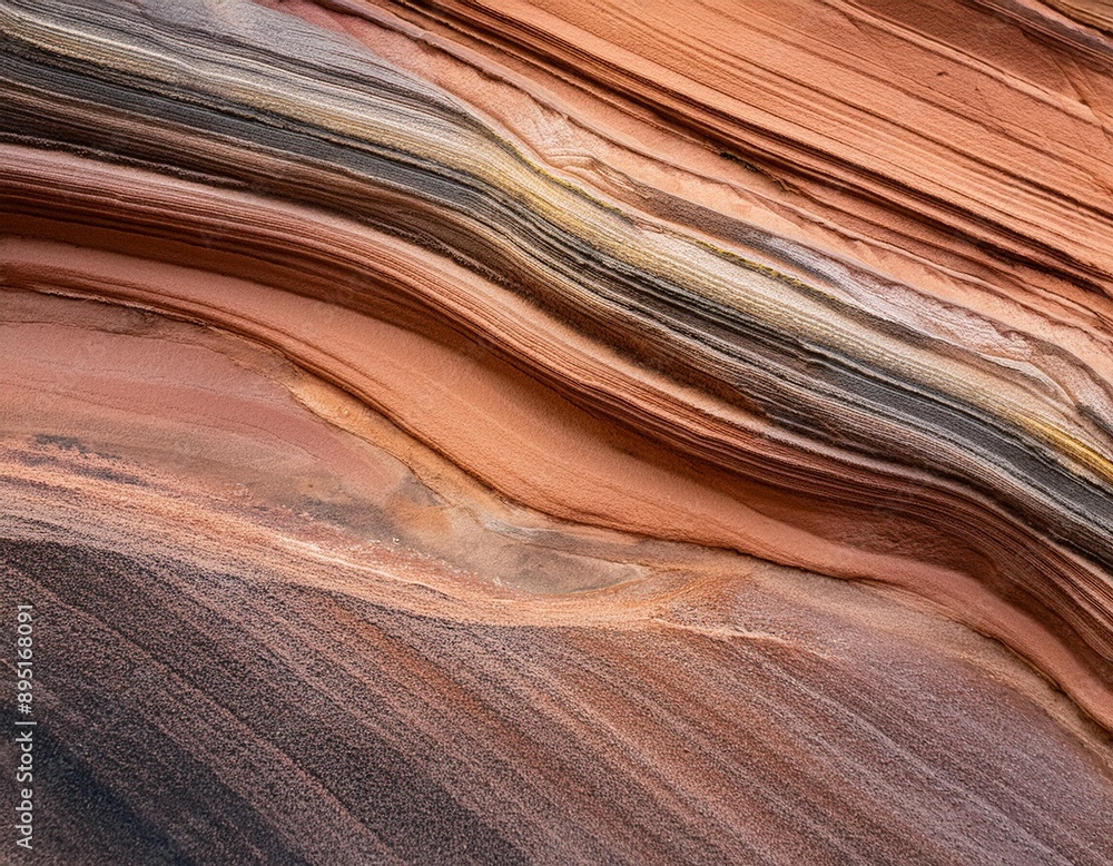 Obraz premium Fine-grained sandstone with layers of color and subtle surface variations.