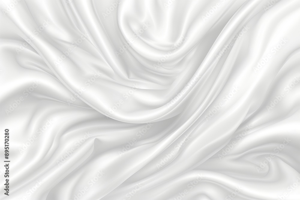 Fototapeta premium Abstract White Satin Background, Smooth Elegant Luxury Cloth Texture For Wedding Background