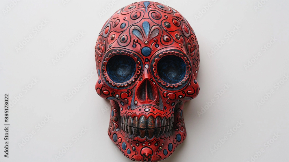 Festive Dia De Muertos Skull on empty background Festive Dia De Muertos Skull on empty background