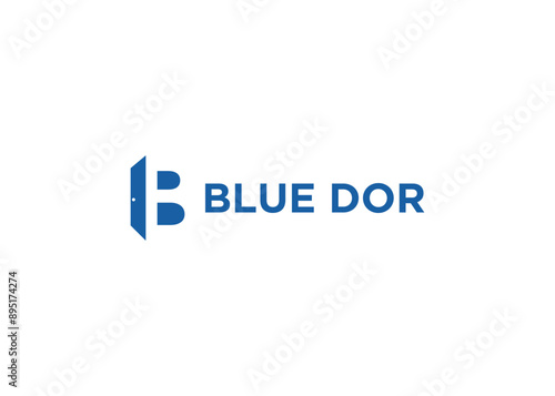 Letter b with door logo icon design vector