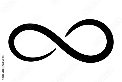 Hand drawn infinity symbol. Black infinity icon. Eternity, infinite, limitless and forever signs.