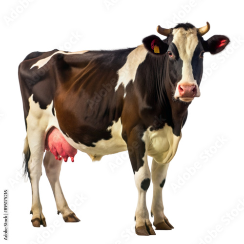 Head of a cow isolated on a transparent background Farm animal