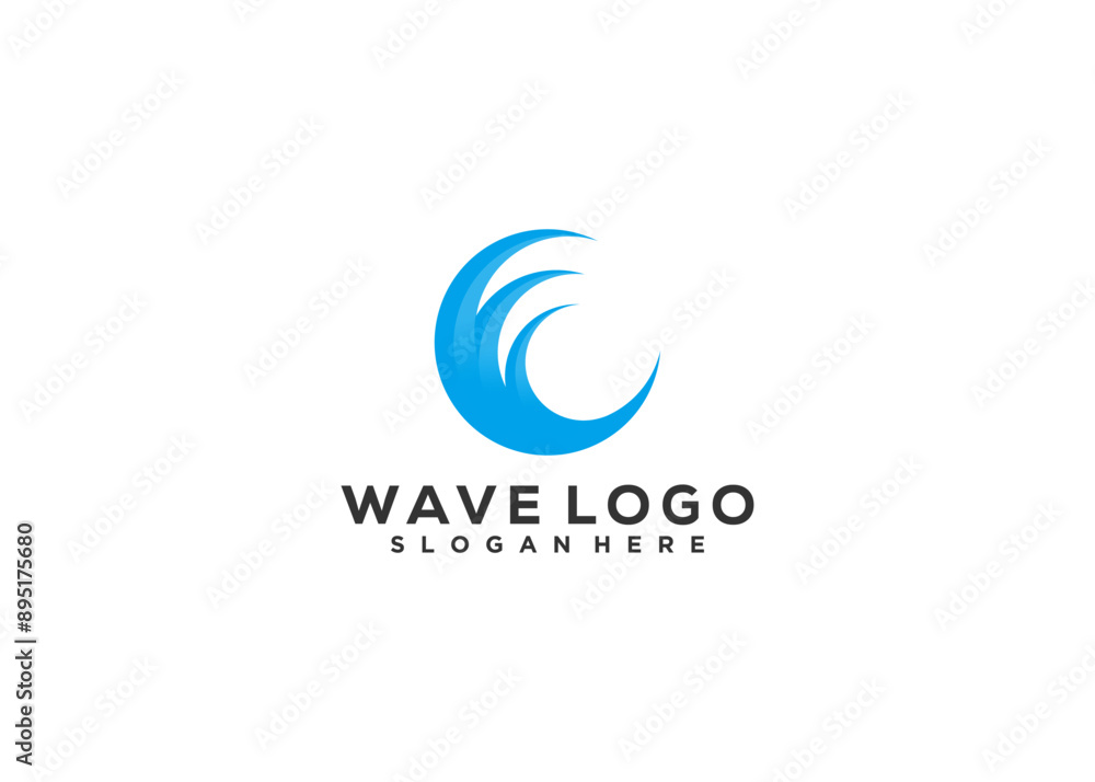 Wave circle logo design vector template Wave circle logo design vector template