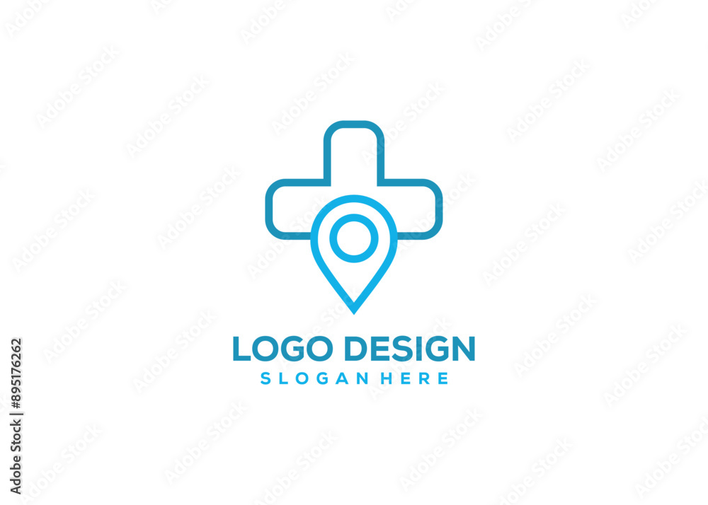 Fototapeta premium Medical Pin Logo Design Template Element