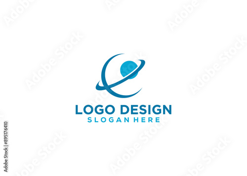 Planet logo design template concept.