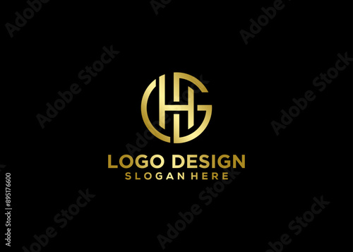 Minimalist Modern and Creative real estate CHG letter logo icon design. photo