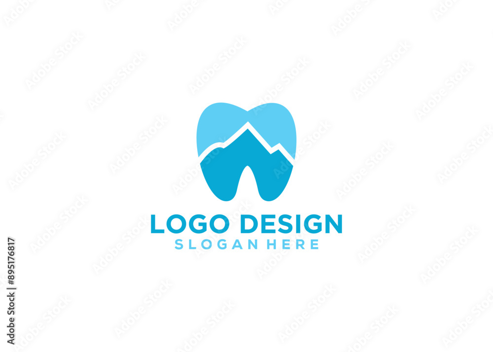 Obraz premium Dental mountain logo icon design template