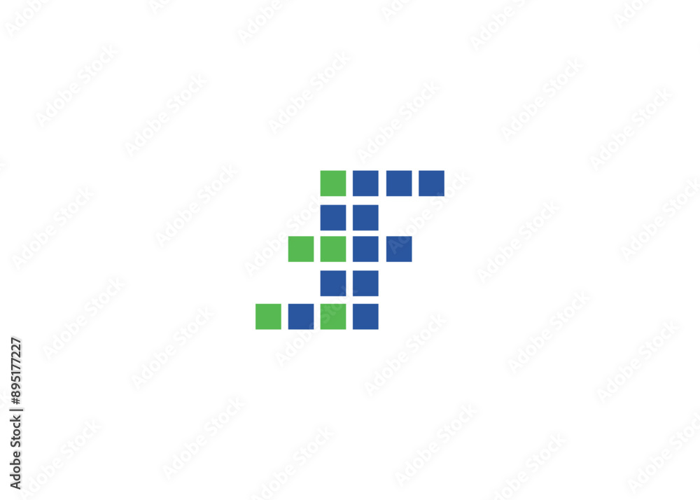 Letter FF pixel logo design vector template Letter FF pixel logo design vector template