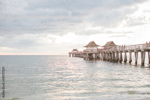 pier on the beach, naples pier Florida