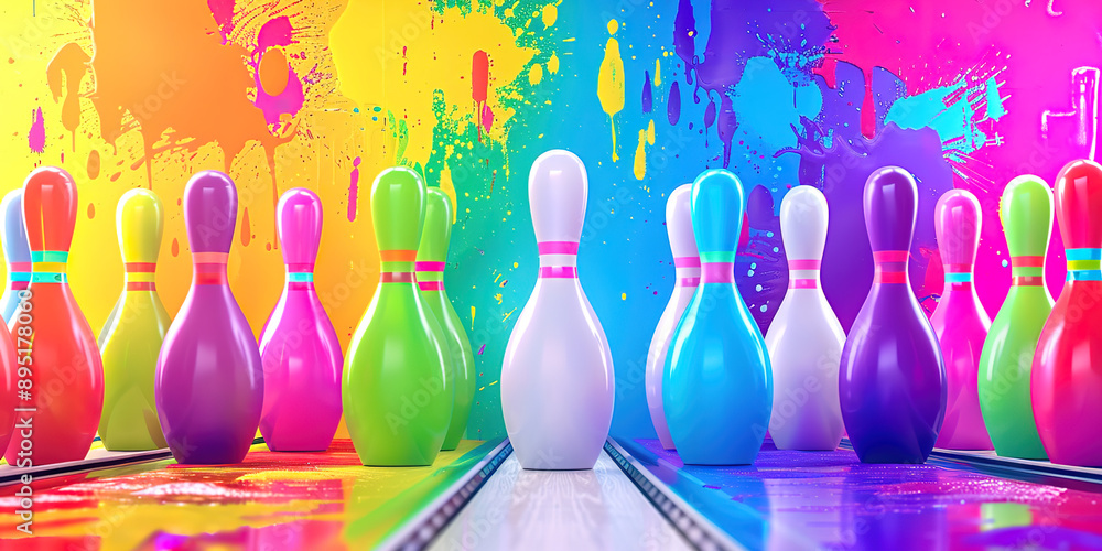 Fototapeta premium A lot of bowling pins