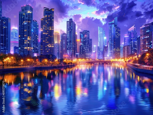 A panoramic view of a city ...