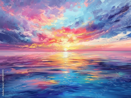 A tranquil ocean scene at s...
