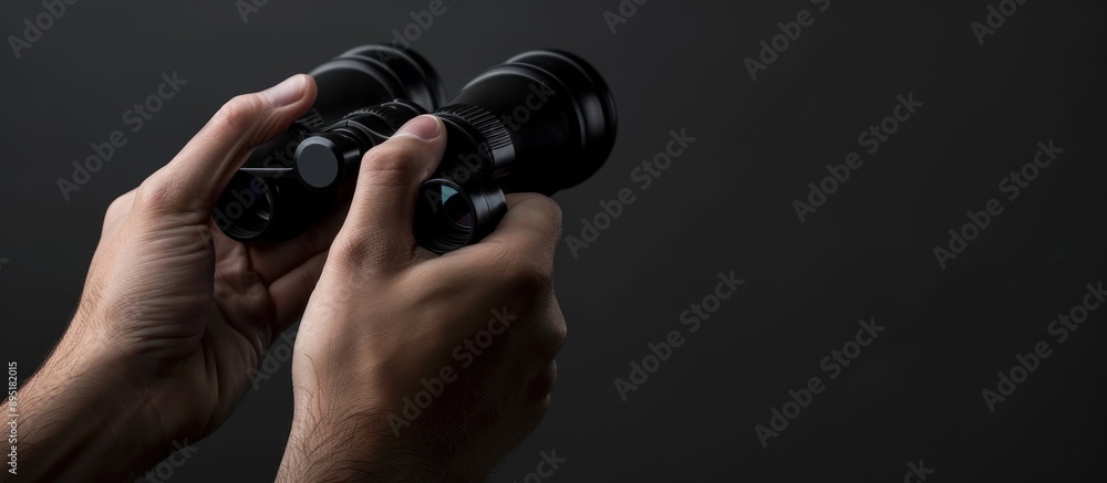 holding binoculars holding binoculars