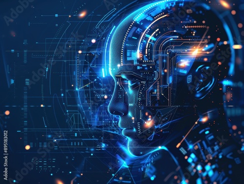 Futuristic artificial intel...