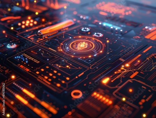 Futuristic artificial intel...