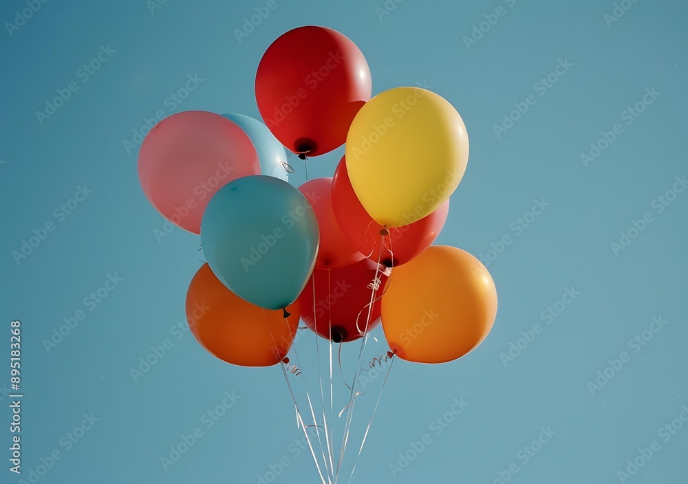 Colorful Balloons Floating in the Sky Colorful Balloons Floating in the Sky