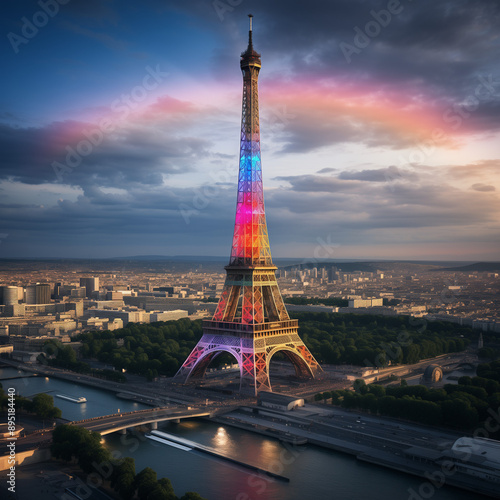 paris, eifelturm, emporragen, fra, eifelturm, olympia, eröffnungsfeier, abschlussfeier, feier, stadion, olympische, spiele, 2024, frankreich, ausrichter, sport, leichtathlethik, silvester photo